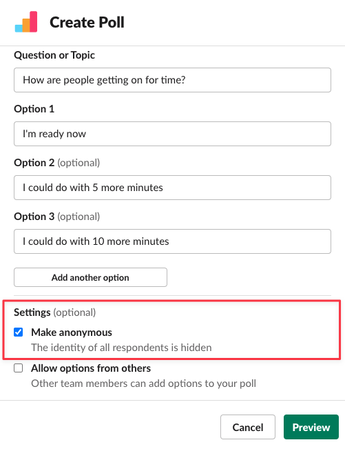 Create An Anonymous Poll